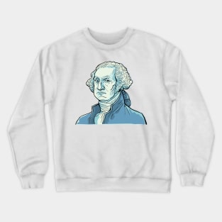 portrait of George Washington in blue tones Crewneck Sweatshirt